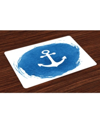 Ambesonne Anchor Place Mats, Set Of 4 In Blue