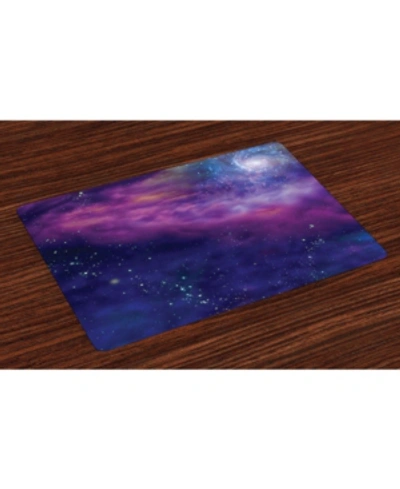 Ambesonne Outer Space Place Mats, Set Of 4 In Purple