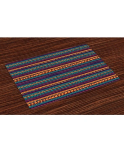 Ambesonne Tribal Place Mats, Set Of 4 In Teal