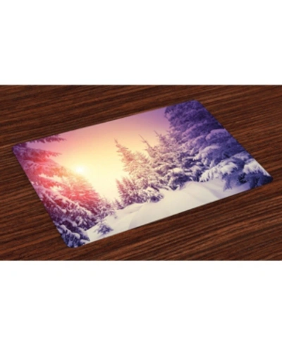 Ambesonne Winter Place Mats, Set Of 4 In Multi