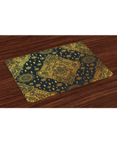 Ambesonne Mandala Place Mats, Set Of 4 In Charcoal