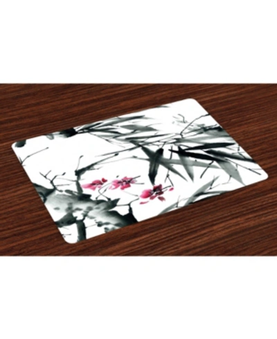 Ambesonne Japanese Place Mats, Set Of 4 In Multi