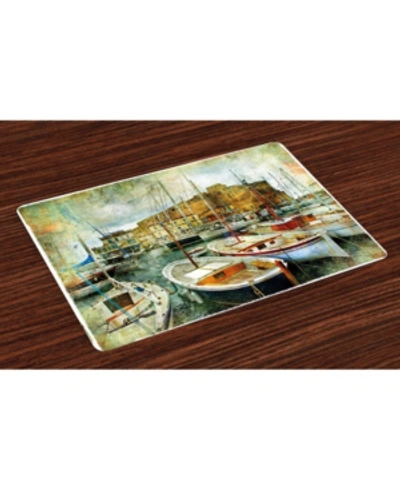 Ambesonne Marine Place Mats, Set Of 4 In Multi