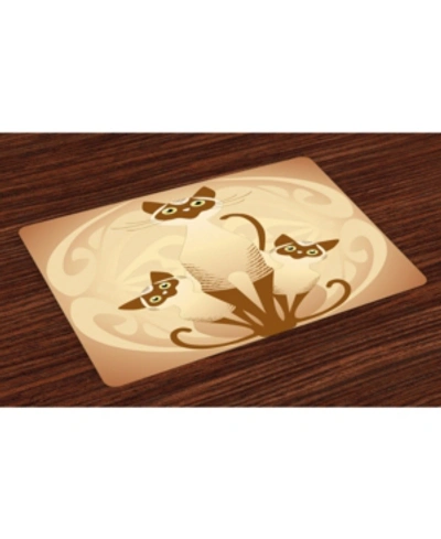 Ambesonne Animal Place Mats, Set Of 4 In Tan