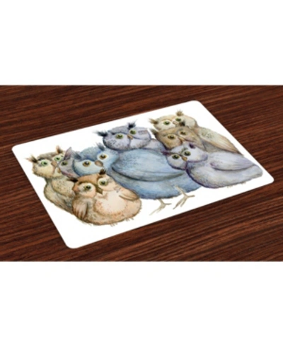 Ambesonne Owl Place Mats, Set Of 4 In Multi