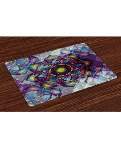 Ambesonne Lotus Place Mats, Set Of 4 In Multi