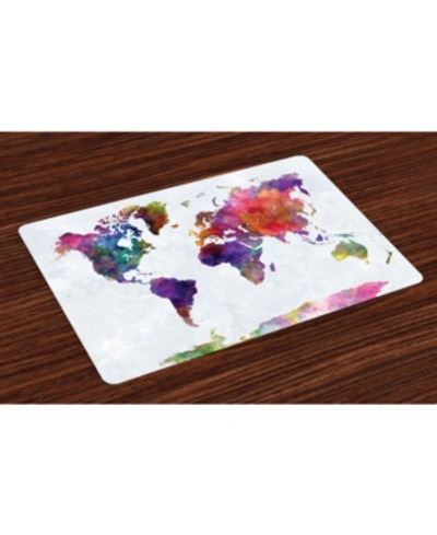 Ambesonne Watercolor Place Mats, Set Of 4 In Multi