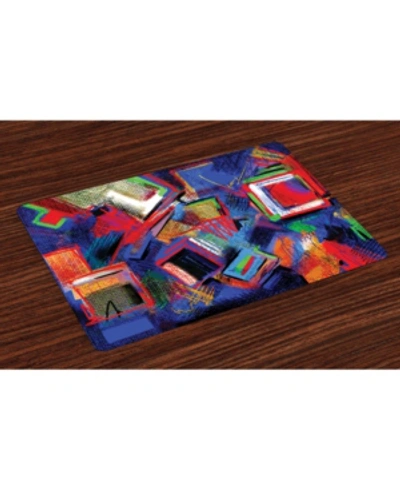 Ambesonne Contemporary Place Mats, Set Of 4 In Multi