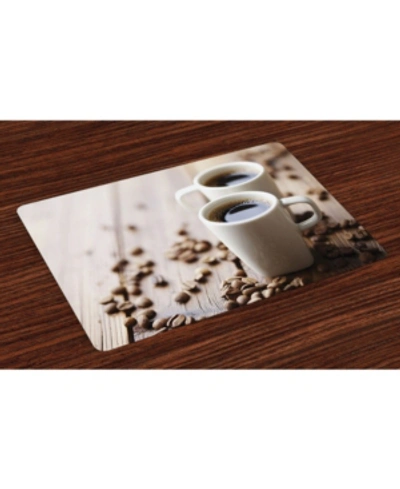 Ambesonne Coffee Place Mats, Set Of 4 In Multi