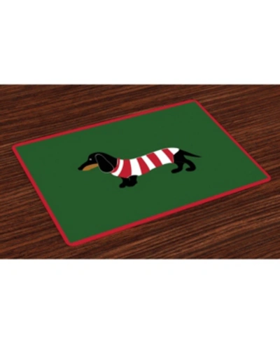 Ambesonne Dachshund Place Mats, Set Of 4 In Multi