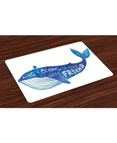 Ambesonne Whale Place Mats, Set Of 4 In Multi