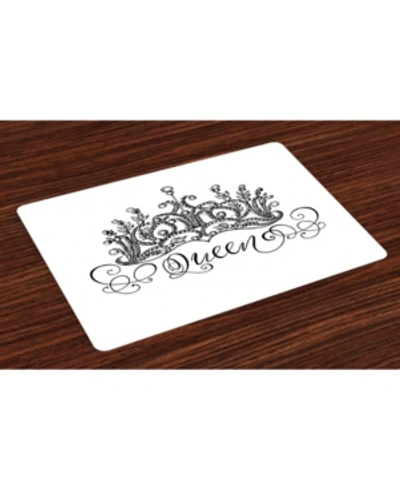 Ambesonne Queen Place Mats, Set Of 4 In Black