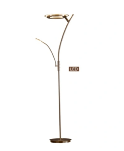 Artiva Usa Lumineux 71" Led Torchiere Floor Lamp Reading Light 30w, Touch Dimmer In Silver