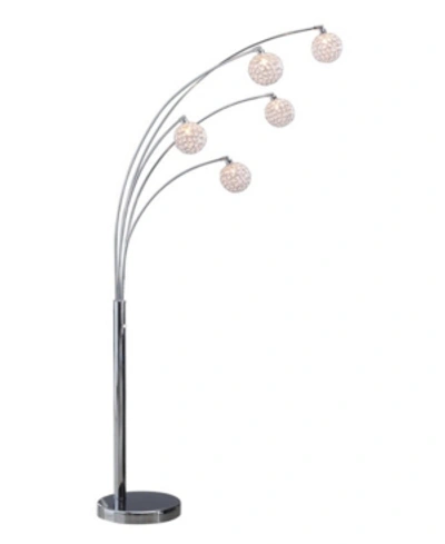 Artiva Usa 'manhattan' 84" Modern 5-arch Crystal Ball Floor Lamp With Dimmer In Silver