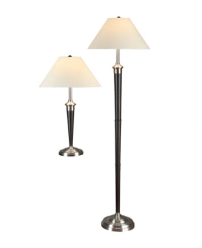 Artiva Usa 2-piece Classic Cordinates Table And Floor Lamp In Silver