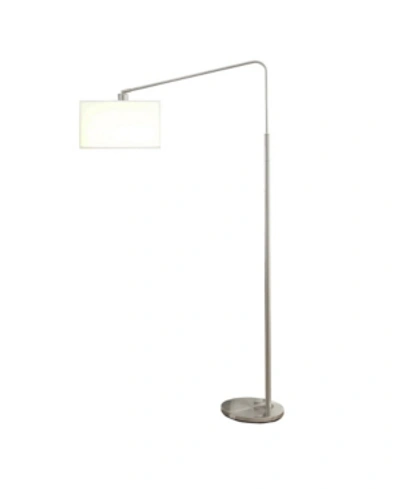Artiva Usa 'the 80-degrees' 64" Medium Arch Telescope Reach Floor Lamp With Shade In Silver