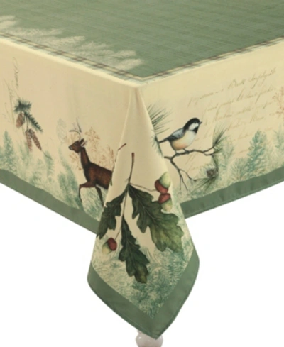 Laural Home Woodland Forest Tablecloth -70"x 120" In Evergreen And Beige