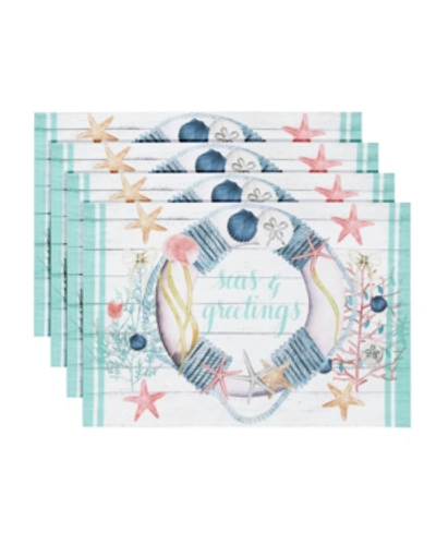 Laural Home Coastal Christmas Placemat - Set Of 4 In Azure And Shiplap