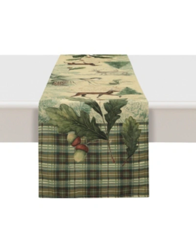 Laural Home Woodland Forest Table Runner In Evergreen And Beige
