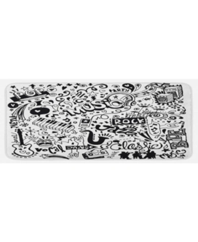 Ambesonne Doodle Kitchen Mat In Black
