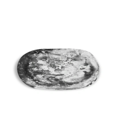 Nashi Home Organic Platter Large In Black Swirl
