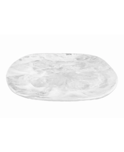 Nashi Home Organic Platter Large In White Swirl