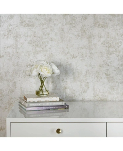 Tempaper Distressed Leaf Peel And Stick Wallpaper In Pearl