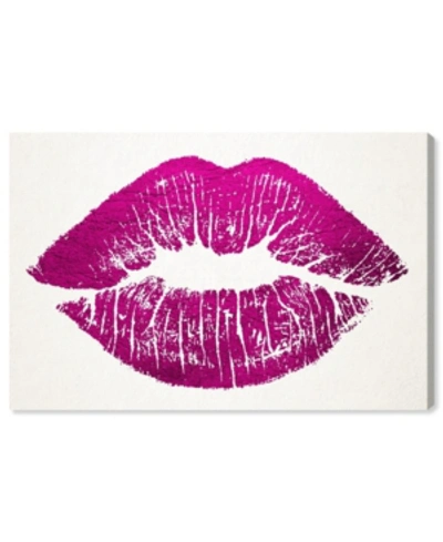 Oliver Gal Lipstick Mouth Giclee Print On Gallery Wrap Canvas Art In Pink