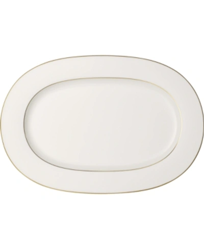 Villeroy & Boch Anmut Gold Oval Platter In White