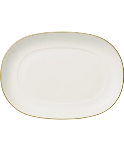 Villeroy & Boch Anmut Gold Pickle Dish In White