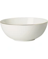 Villeroy & Boch Anmut Gold Round Vegetable Bowl In White