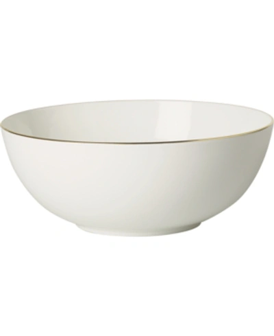 Villeroy & Boch Anmut Gold Round Vegetable Bowl In White