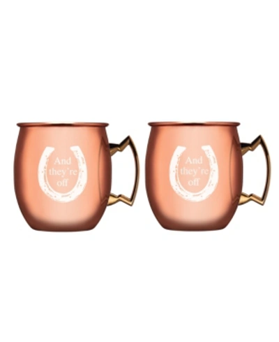 Thirstystone By Cambridge "and Theyr'e Off" Copper Moscow Mule Mugs - Set Of 2