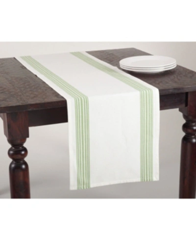 Saro Lifestyle Striped Design Runner In Lime