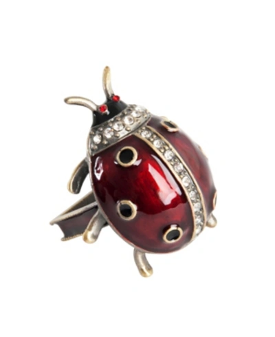 Saro Lifestyle Ladybug Napkin Ring, Set Of 4 In Cranberry