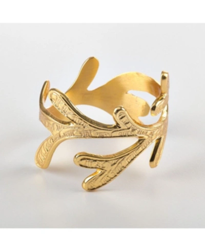 Saro Lifestyle Vine Design Napkin Ring Vine Napkin Ring, Set Of 4 In Gold