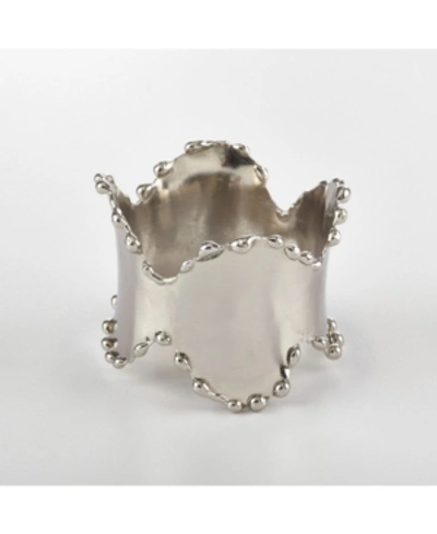 Saro Lifestyle Napkin Ring Collection Classic Design Napkin Ring Set Of 4, 2.5" X 1" In Silver