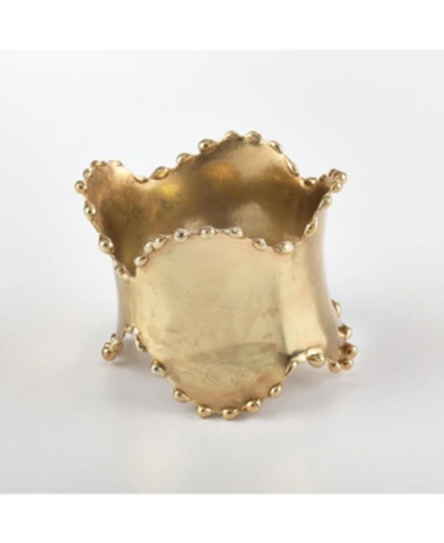 Saro Lifestyle Napkin Ring Collection Classic Design Napkin Ring Set Of 4, 2.5" X 1" In Gold