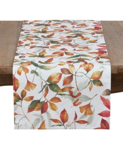 Saro Lifestyle Fall Leaves Design Runner In Soft Tones In Multi