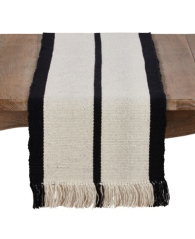 Saro Lifestyle 100% Cotton Runner With Heavy Rug Design In Multi
