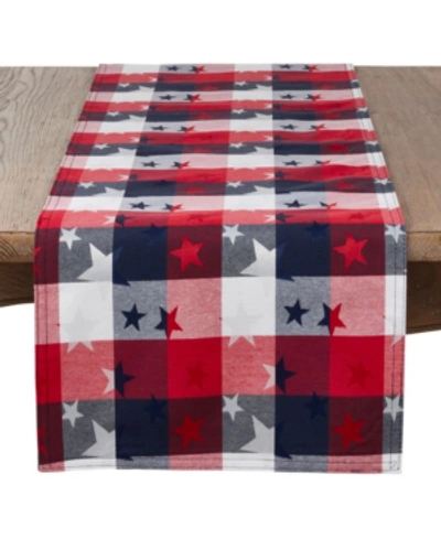 Saro Lifestyle Checkered Tablecloth With Stars Design In Multi