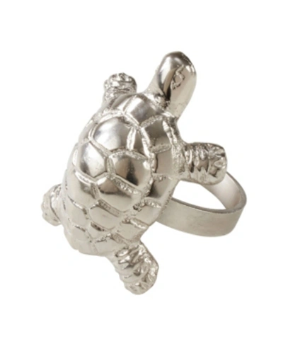 Saro Lifestyle Turtle Dinner Napkin Ring, Set Of 4 In Silver