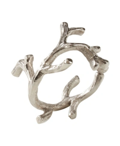 Saro Lifestyle Design Dinner Napkin Ring, Set Of 4 In Silver