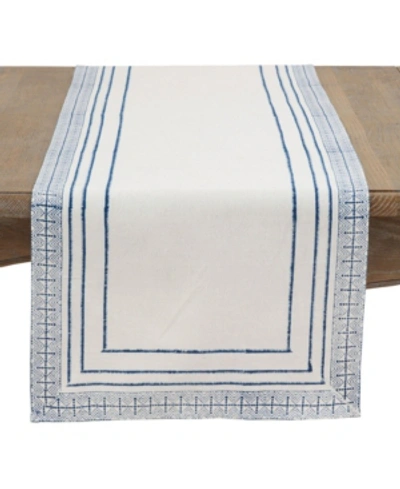 Saro Lifestyle Hand Blocked Mod Print Runner In Indigo