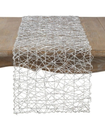 Saro Lifestyle Wire Nest Design Runner In Silver