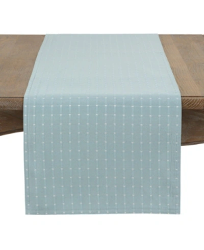 Saro Lifestyle Square Stitched Tablecloth In Aqua