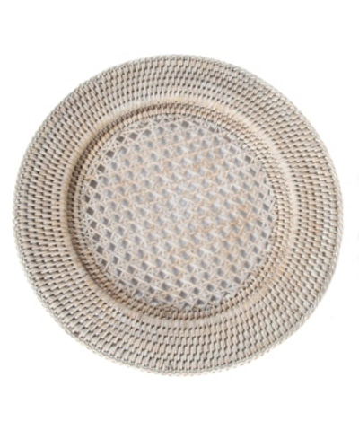 Artifacts Trading Company Artifacts Rattan Open Weave Charger In Off-white