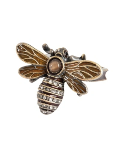 Saro Lifestyle Bumble Bee Napkin Ring, Set Of 4 In Honey Brow