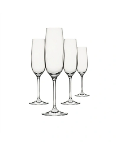 Oenophilia Clear Champagne Drinkware, Set Of 4