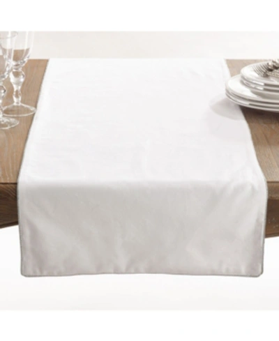 Saro Lifestyle Luana Collection Metallic Trimmed Table Runner In Silver